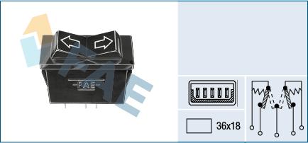 FAE 62550 - Slēdzis, Stikla pacēlājmehānisms autodraugiem.lv