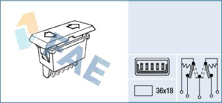 FAE 62580 - Slēdzis, Stikla pacēlājmehānisms autodraugiem.lv