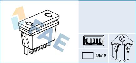 FAE 62650 - Slēdzis, Stikla pacēlājmehānisms autodraugiem.lv