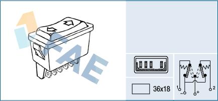 FAE 62600 - Slēdzis, Stikla pacēlājmehānisms autodraugiem.lv