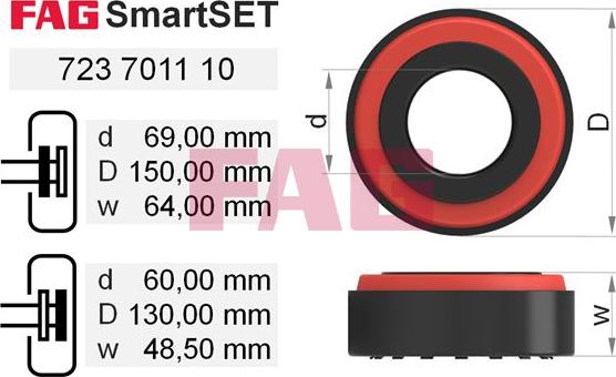 FAG 723 7011 10 - Riteņa rumbas gultņa komplekts autodraugiem.lv