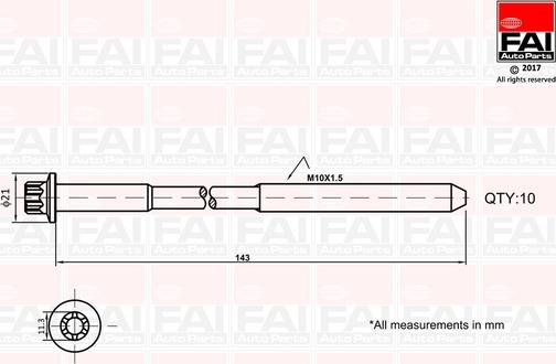 FAI AutoParts B489 - Cilindru galvas skrūvju komplekts autodraugiem.lv