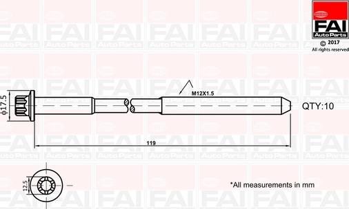 FAI AutoParts B1401 - Cilindru galvas skrūvju komplekts autodraugiem.lv