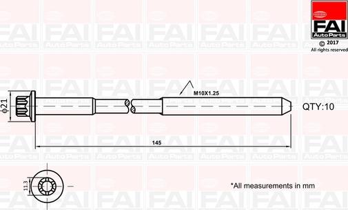 FAI AutoParts B1140 - Cilindru galvas skrūvju komplekts autodraugiem.lv