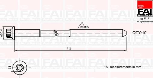 FAI AutoParts B292 - Cilindru galvas skrūvju komplekts autodraugiem.lv