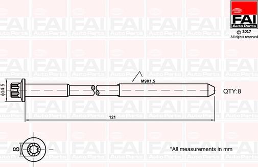 FAI AutoParts B2120 - Cilindru galvas skrūvju komplekts autodraugiem.lv