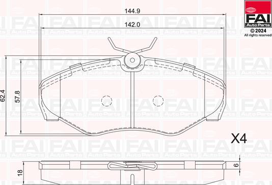 FAI AutoParts BP144 - Bremžu uzliku kompl., Disku bremzes autodraugiem.lv