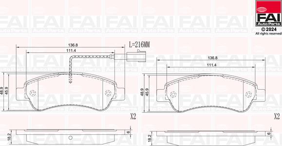 FAI AutoParts BP140 - Bremžu uzliku kompl., Disku bremzes autodraugiem.lv