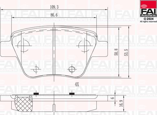 FAI AutoParts BP148 - Bremžu uzliku kompl., Disku bremzes autodraugiem.lv