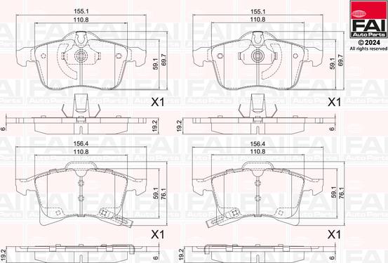 FAI AutoParts BP143 - Bremžu uzliku kompl., Disku bremzes autodraugiem.lv