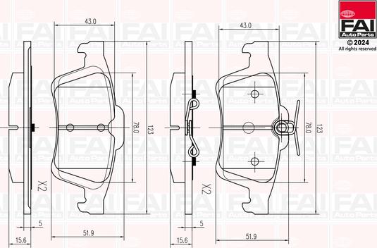 FAI AutoParts BP142 - Bremžu uzliku kompl., Disku bremzes autodraugiem.lv