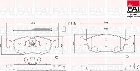 FAI AutoParts BP147 - Bremžu uzliku kompl., Disku bremzes autodraugiem.lv