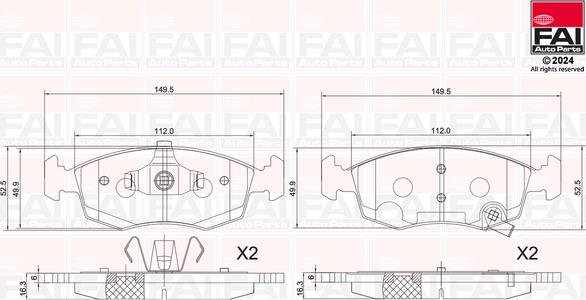 FAI AutoParts BP159 - Bremžu uzliku kompl., Disku bremzes autodraugiem.lv