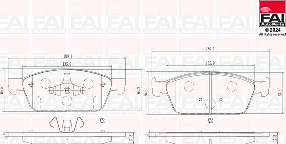 FAI AutoParts BP154 - Bremžu uzliku kompl., Disku bremzes autodraugiem.lv