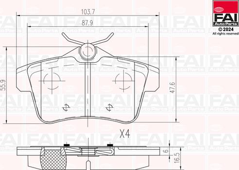 FAI AutoParts BP156 - Bremžu uzliku kompl., Disku bremzes autodraugiem.lv