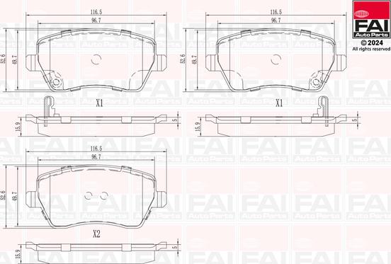 FAI AutoParts BP150 - Bremžu uzliku kompl., Disku bremzes autodraugiem.lv