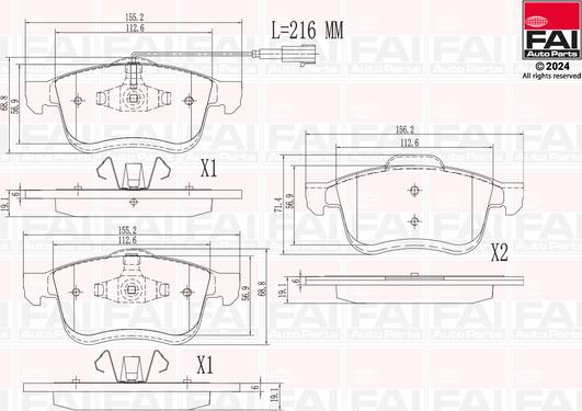 FAI AutoParts BP169 - Bremžu uzliku kompl., Disku bremzes autodraugiem.lv