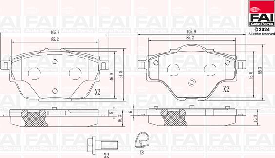 FAI AutoParts BP163 - Bremžu uzliku kompl., Disku bremzes autodraugiem.lv