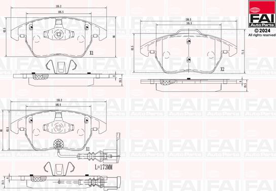 FAI AutoParts BP104 - Bremžu uzliku kompl., Disku bremzes autodraugiem.lv