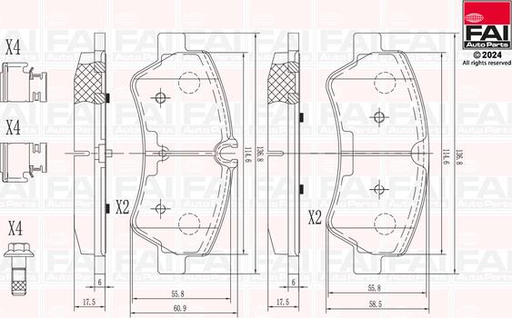 FAI AutoParts BP105 - Bremžu uzliku kompl., Disku bremzes autodraugiem.lv