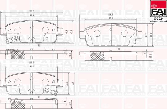 FAI AutoParts BP102 - Bremžu uzliku kompl., Disku bremzes autodraugiem.lv