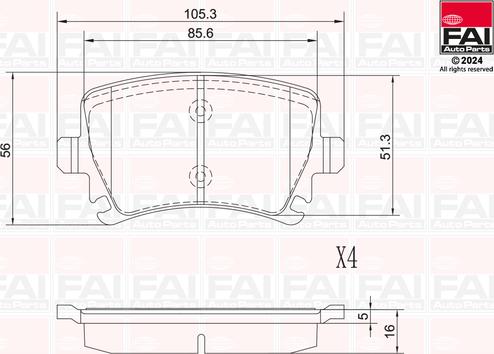 FAI AutoParts BP116 - Bremžu uzliku kompl., Disku bremzes autodraugiem.lv