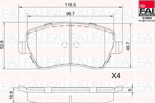 FAI AutoParts BP117 - Bremžu uzliku kompl., Disku bremzes autodraugiem.lv