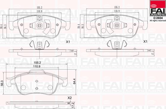 FAI AutoParts BP139 - Bremžu uzliku kompl., Disku bremzes autodraugiem.lv