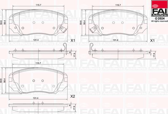 FAI AutoParts BP134 - Bremžu uzliku kompl., Disku bremzes autodraugiem.lv