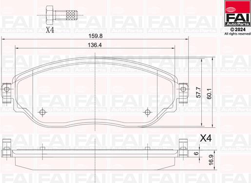 FAI AutoParts BP130 - Bremžu uzliku kompl., Disku bremzes autodraugiem.lv