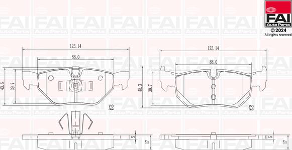 FAI AutoParts BP131 - Bremžu uzliku kompl., Disku bremzes autodraugiem.lv