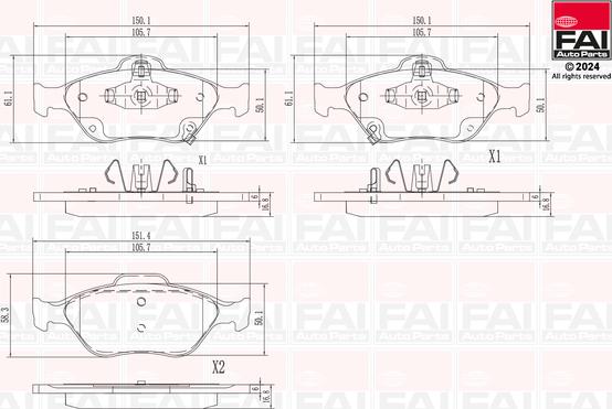 FAI AutoParts BP138 - Bremžu uzliku kompl., Disku bremzes autodraugiem.lv