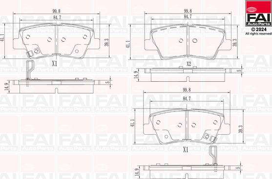 FAI AutoParts BP132 - Bremžu uzliku kompl., Disku bremzes autodraugiem.lv