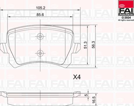 FAI AutoParts BP124 - Bremžu uzliku kompl., Disku bremzes autodraugiem.lv