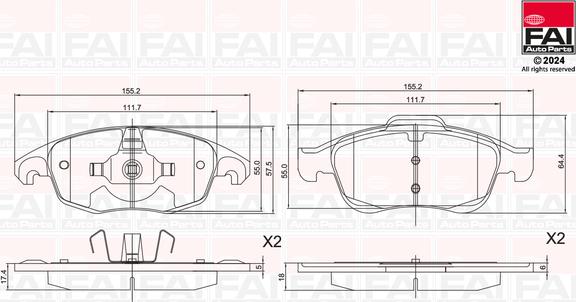 FAI AutoParts BP121 - Bremžu uzliku kompl., Disku bremzes autodraugiem.lv