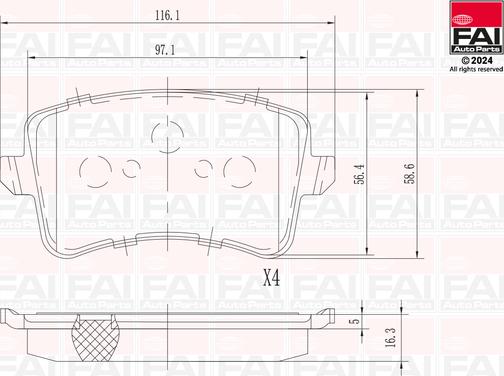 FAI AutoParts BP128 - Bremžu uzliku kompl., Disku bremzes autodraugiem.lv