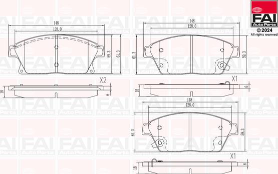 FAI AutoParts BP122 - Bremžu uzliku kompl., Disku bremzes autodraugiem.lv