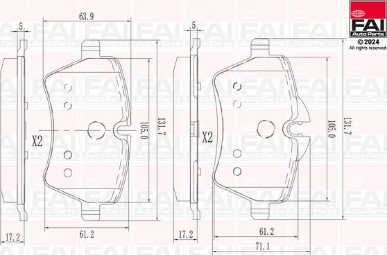 FAI AutoParts BP170 - Bremžu uzliku kompl., Disku bremzes autodraugiem.lv