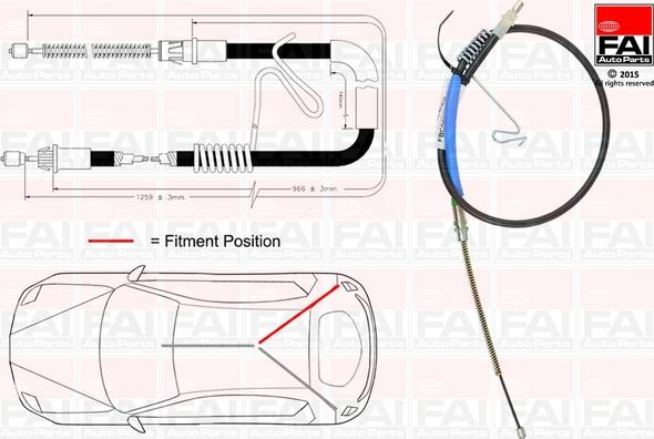 FAI AutoParts FBC0071 - Trose, Stāvbremžu sistēma autodraugiem.lv