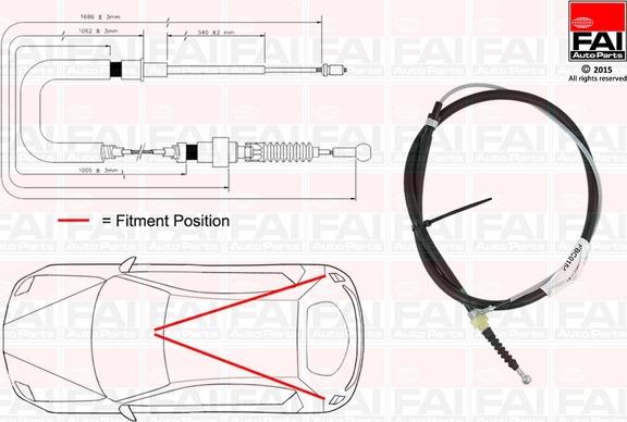 FAI AutoParts FBC0154 - Trose, Stāvbremžu sistēma autodraugiem.lv