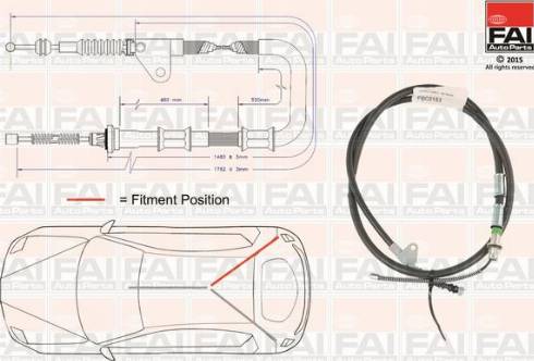 FAI AutoParts FBC0153 - Trose, Stāvbremžu sistēma autodraugiem.lv