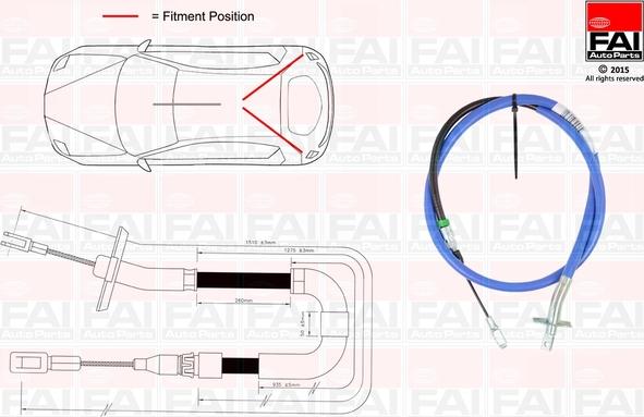 FAI AutoParts FBC0164 - Trose, Stāvbremžu sistēma autodraugiem.lv