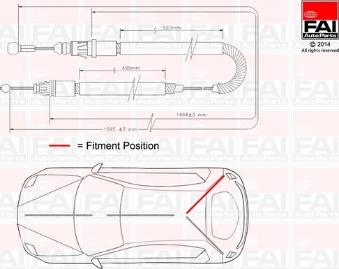 FAI AutoParts FBC0134 - Trose, Stāvbremžu sistēma autodraugiem.lv