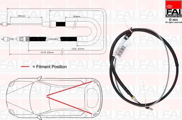 FAI AutoParts FBC0170 - Trose, Stāvbremžu sistēma autodraugiem.lv