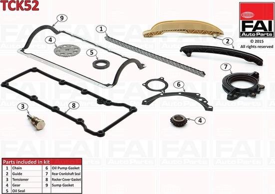 FAI AutoParts TCK52 - Sadales vārpstas piedziņas ķēdes komplekts autodraugiem.lv