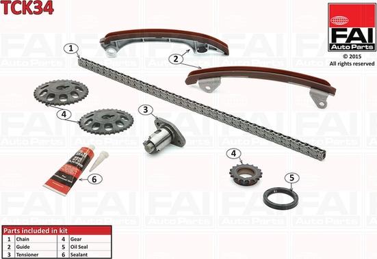 FAI AutoParts TCK34 - Sadales vārpstas piedziņas ķēdes komplekts autodraugiem.lv