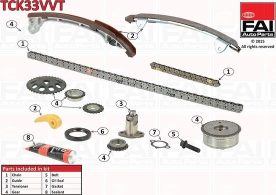 FAI AutoParts TCK33VVT - Sadales vārpstas piedziņas ķēdes komplekts autodraugiem.lv