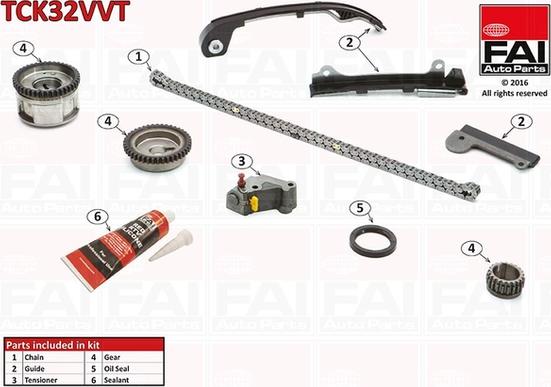 FAI AutoParts TCK32VVT - Sadales vārpstas piedziņas ķēdes komplekts autodraugiem.lv