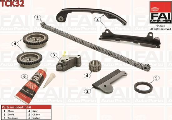 FAI AutoParts TCK32 - Sadales vārpstas piedziņas ķēdes komplekts autodraugiem.lv