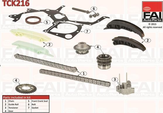 FAI AutoParts TCK216 - Sadales vārpstas piedziņas ķēdes komplekts autodraugiem.lv